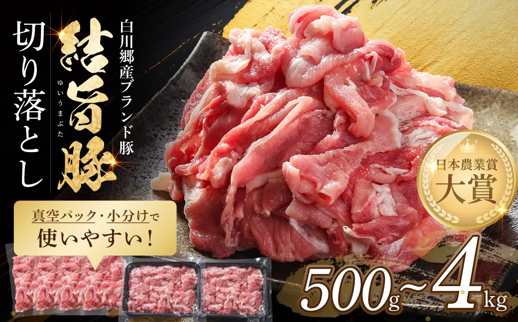 
                  【選べる】結旨豚 切落とし 総量 500g 1kg 2kg 3kg 4kg 小分け 250g 500g トレーなし 簡易包装 化粧箱入り 冷凍 真空パック 訳あり ｜ 豚肉 切り落とし 豚肉 切り落とし 小分け 豚肉 小分け 豚肉 真空パック 豚肉 薄切り 豚肉 豚丼 切落し 結旨豚 ブランド豚 国産豚 ブランド豚 結旨豚 野菜炒め カレー 白川郷 [MS035]
                
