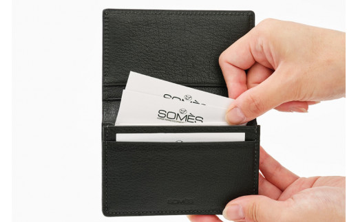 SOMES 名刺入れ (ブラック) WF-15 [ソメスサドル 北海道 砂川市 12260676-a] ソメス カードケース カード メンズ レディース 本革 革 革製品 レザー シンプル 黒 ブラッ