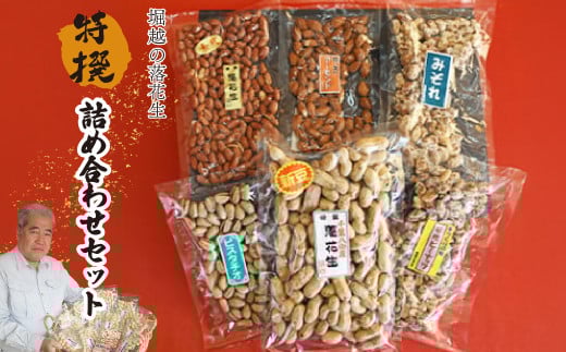 特撰詰め合わせセット | 落花生 ピーナッツ 殻付き落花生 素煎ピーナッツ 味付け みぞれピー 味噌ピーナッツ アーモンド ピスタチオ ナッツ類 食物繊維 タンパク質 お菓子 コーヒータイム おつまみ 特選 特撰 ギフト ギフトセット おすそ分け プレゼント 贈り物 贈答用 埼玉県 東松山市 ネイブルホリコシ