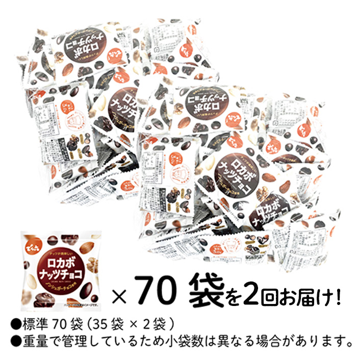 【定期便2回】【でん六】ロカボナッツチョコ 1kg×2ヶ月 小