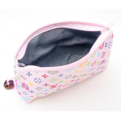 ふるさと納税 与謝野町 コスメポーチ(木玉ポーチ)　モノグラム柄(ピンクバージョン) |  | 02