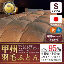 【ふるさと納税】本掛け羽毛布団(シングル)二層式キルトアイダーダウン ジャガード織 お任せカバー付【甲州羽毛ふとん】【1502694】