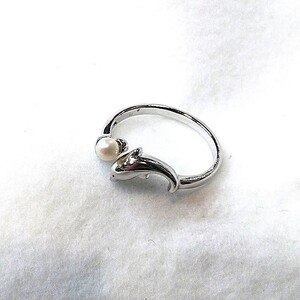 1923 リング・ドルフィン（淡水本真珠）SV製 リング 真珠の指輪 ファッションリング シルバー製リング 淡水真珠 母の日プレゼント 結婚記念日ギフト 自分へのご褒美 カジュアルアクセサリー フリー