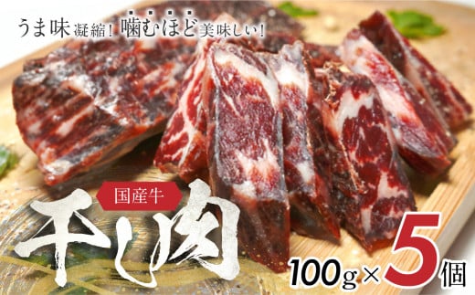 おつまみにぴったり！ うま味凝縮！ 噛むほど美味しい！国産牛「干し肉」100g×5