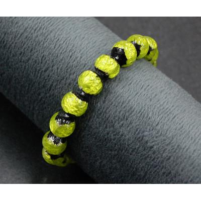 ふるさと納税 忠岡町 沖縄の伝統工芸!琉球とんぼ石/ホタルガラス 10mm 数珠ブレスレット 黄 |  | 01