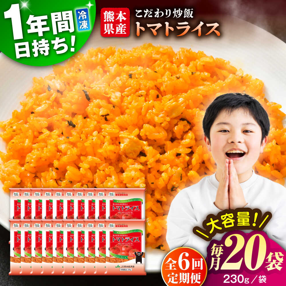 【ふるさと納税】【全6回定期便】熊本県産 こだわり 炒飯 トマトライス 230g×20袋 合計4.6kg 冷凍食品 米飯 トマト チャーハン トマトライス 鶏肉 惣菜 冷凍 中華 中華総菜 冷凍チャーハン 九州 熊本県 菊陽町【ユーユーフーズ株式会社】[BHCS018]