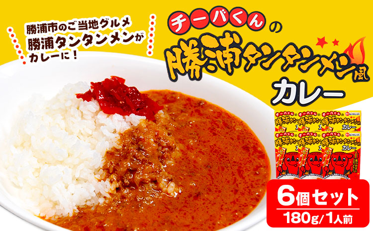チーバくんの 勝浦 タンタンメン風カレー (180g) 6個セット 一般社団法人勝浦市観光協会《90日以内に出荷予定(土日祝除く)》千葉県 勝浦市 担々麺 カレー ご当地 チーバくん レトルトパウチ レトルト【配送不可地域あり】