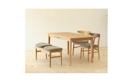 ダイニングセット　4点　150×80cm　カレン　オーク無垢　大川家具(福岡県)【1329413】