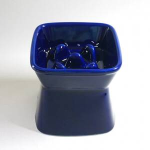 【美濃焼】 陶器製ペット用フードボウル 早食い防止 高台傾斜カラーフードボウル ブルー pet166 瑞浪市 / ながしまプランニングオフィス エサ入れ 餌皿 犬 猫 [AZBM046]