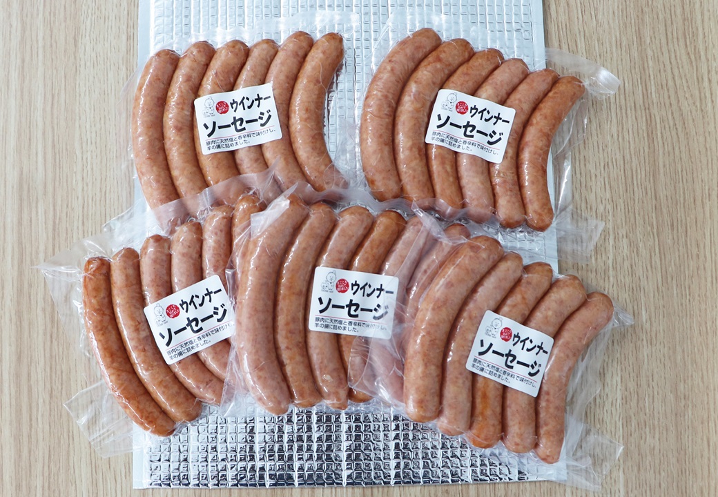  (10119)風の家 手作り 粗挽き ウインナー ポークウインナー 180g×5パック 6本入り 長門市 日置