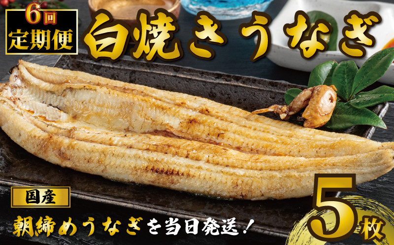 
            国産うなぎ 白焼き 5枚 1尾約120g 定期便6回 うなぎ 鰻 白焼き 蒲焼 うな重 鰻丼 うな丼 ひつまぶし 土用の丑の日 土用丑 魚 海鮮 魚介類 肉 肝 レバー 冷蔵 おつまみ おかず 惣菜 酒 ビール 焼酎 日本酒 ウイスキー チューハイ お取り寄せ ギフト プレゼント 贈答 贈答用 贈り物 内祝い お中元 お歳暮 母の日 父の日 敬老の日 千葉県 銚子市 有限会社石毛川魚店
          