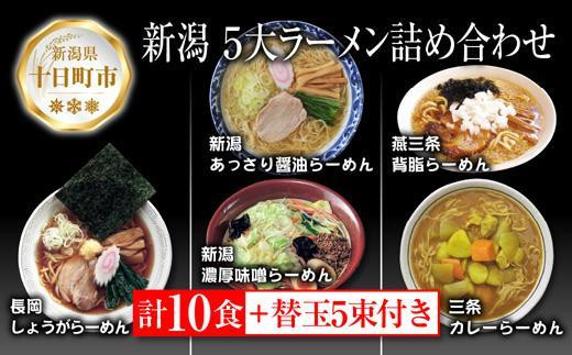 
DE182 新潟5大ラーメン あっさり醤油 燕三条背脂 長岡しょうが 濃厚味噌 三条カレーらーめん 計10食 替え玉 乾麺 詰め合わせ しょうゆ みそ 備蓄 ご当地 お取り寄せ ギフト 松代そば善屋 新潟県 十日町市
