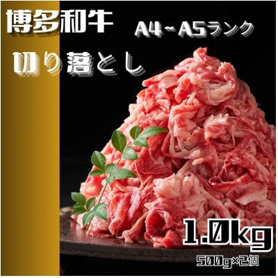 博多和牛A4ランク以上切り落とし 訳あり! 1.0kg(500g×2個)(宇美町)【配送不可地域：離島】