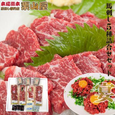 ふるさと納税 球磨村 馬刺し 5種詰合せセット「宴」約580g 熊本特産【馬刺・和牛乃　栗山屋】(球磨村)