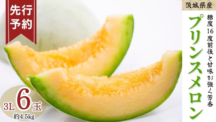 《 先行予約 》 プリンス メロン 3L 6玉 ( 約 4.5kg ) 【 2026年5月下旬発送開始 】 果物 フルーツ 3Lサイズ プリンスメロン ノ―ネットメロン 赤肉 めろん 人気 期間限定 旬 国産 厳選 [DV013us]