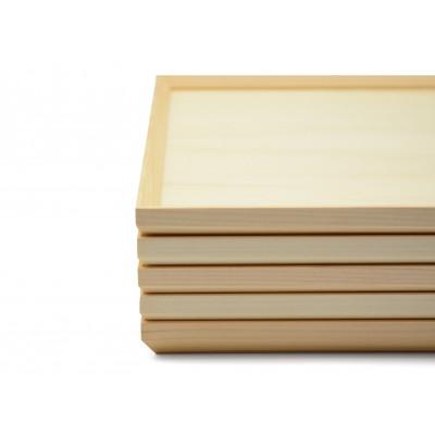 ふるさと納税 海南市 スタッキングトレー　白木 36cm長　5枚セット |  | 01