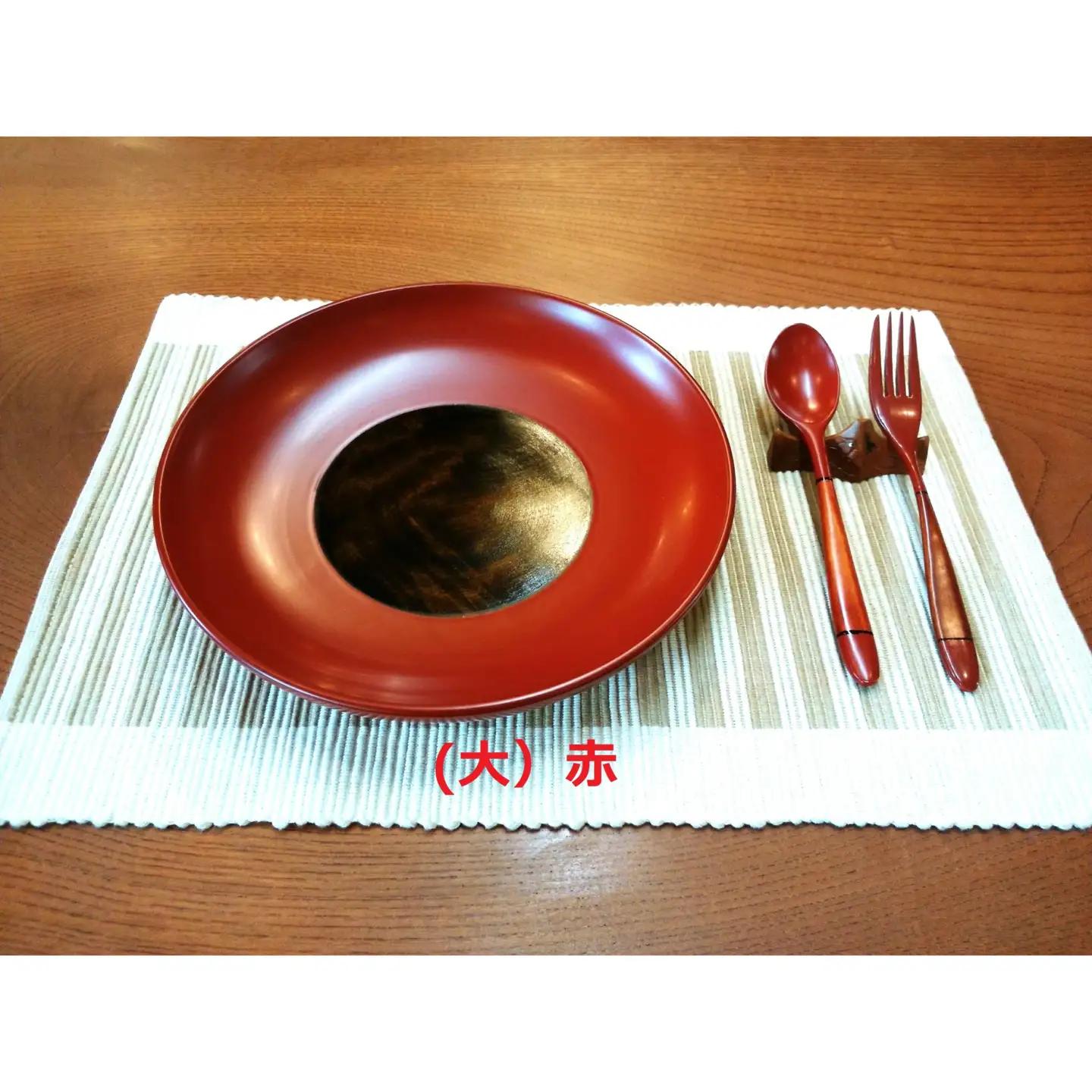 ≪木曾漆器≫ 8.0 パスタ皿 【 朱 】