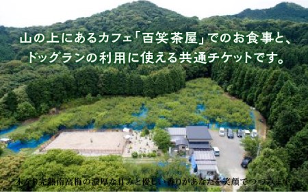 【愛犬と楽しいひと時を！】Cafe 百笑茶屋＆ドッグランで使える共通 チケット [UAZ002] ドッグラン 入場券 利用券 券 ペット 愛犬 カフェ ランチ 佐賀 武雄市