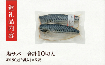 塩さば 合計10切入 約950g 吉雪｜さば