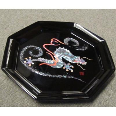 ふるさと納税 高岡市 【高岡漆器】八角飾皿　昇龍　螺鈿  木製皿立付 |  | 01
