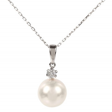 
            715　プラチナあこや本真珠ダイヤモンドペンダント　7mmUP　　プラチナ Pｔ あこや真珠 ペンダント ダイヤモンド  伊勢志摩 アクセサリー ジュエリー フォーマル カジュアル ギフト 伊勢市
          