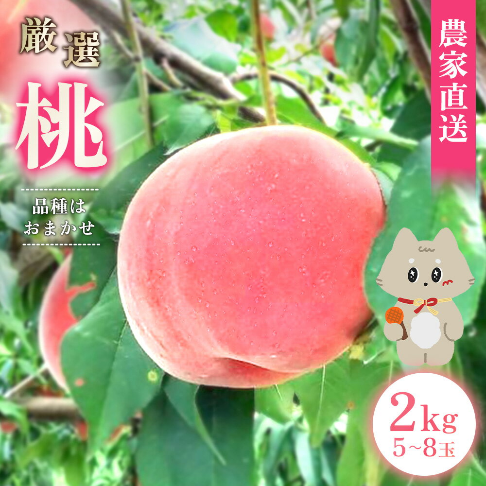 【ふるさと納税】【2025年先行予約】《7月中旬～9月中旬出荷》 宮城県丸森町産 桃 5～8玉（約2kg）|宮城県 丸森町 桃 もも モモ 2kg 1箱 果物 もも品種おまかせ 白桃 黄桃 暁星 あかつき 白桃 黄金桃 黄貴妃 きららのきわみ 産地直送 ふるさと納税【48004】