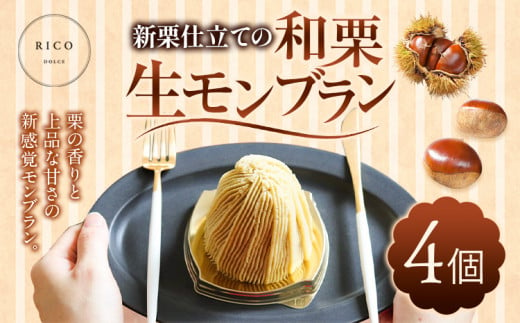 栗 ケーキ 和栗の生モンブラン 4個入り 《60日以内に出荷予定(土日祝除く)》RICO DOLCE 熊本県 球磨郡 山江村 スイーツ お菓子 洋菓子 栗 冷凍 クリ