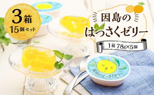 因島のはっさくゼリー（78g×5個×3箱）15個セット