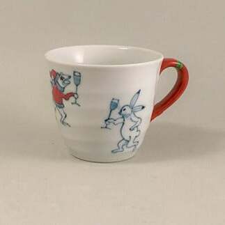 瑞峯窯 有田焼 クリスマス鳥獣戯画 ”チアーズ” マグカップ＆プレート 原重製陶所 A25-332_イメージ4