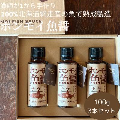 ふるさと納税 網走市 ポンモイ魚醤(鮭) 100g×3本セット