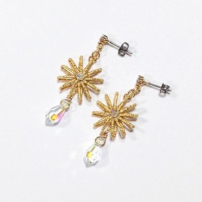 ふるさと納税 観音寺市 水引ピアス(スワロフスキー付き)ゴールド