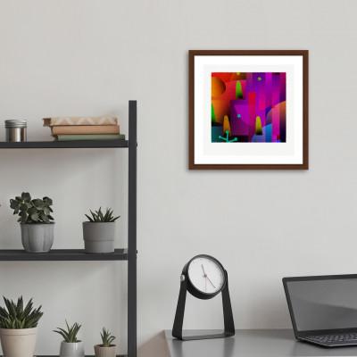 ふるさと納税 綾部市 塔と時 [しかくいえ]28【絵画】 額装サイズ266mmx266mm |  | 01
