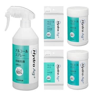 ふるさと納税 開成町 富士フイルム社製【HydroAg+持続除菌アルコールスプレー1本/クロス2個/ボトル2個】のセット |  | 01
