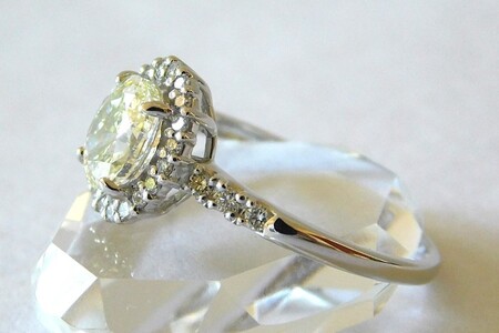 【ふるなび限定】【一点もの】Pt950　ベリーライトイエローダイヤ（0.967ct）リング　M22　K06154-H　FN-Limited-SP