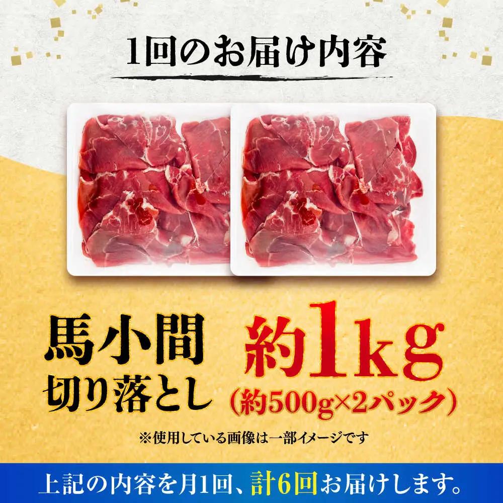 全6回定期便 馬小間 切り落とし 約1kg 切り落とし BHCY039