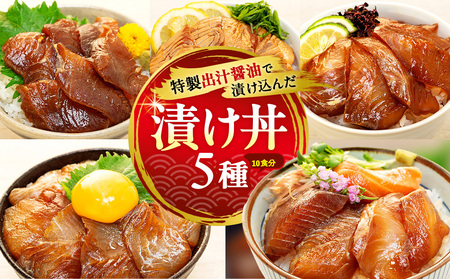 特製出汁醤油で漬け込んだ漬け丼5種セット10食分(各90g)
