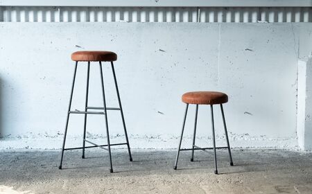 アイアン スツール 本革 LOW SK STOOL BROWN スツール
