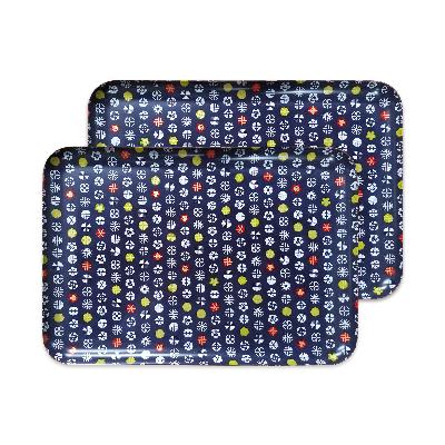 ふるさと納税 海南市 和歌山県海南市 友禅和紙トレー L 39cm 小花 小紋 2枚セット 食洗機対応 おしゃれなトレー