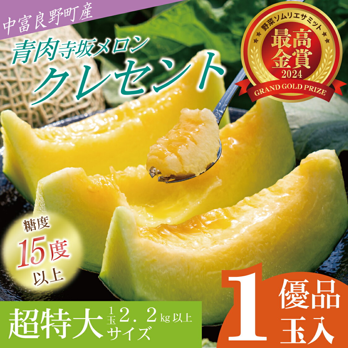 【ふるさと納税】【2026年発送】【中富良野町】寺坂メロン　1玉入り（青肉超特大）