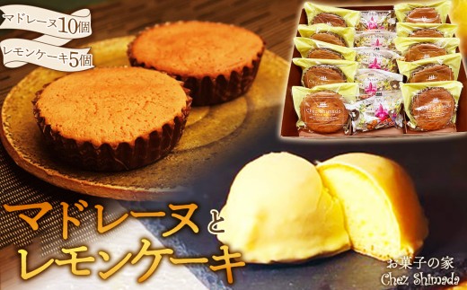 マドレーヌとレモンケーキ（15個入り） ／ マドレーヌ レモンケーキ 焼き菓子 詰め合わせ しっとり 個包装 おやつ ギフト 手土産 スイーツ バター風味 レモン風味 小分け プレゼント お取り寄せ 自宅用 軽い食感 愛知県 No.405