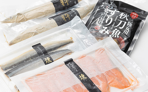 E.女川産養殖銀鮭とさんま加工品セット【配送不可地域：離島】