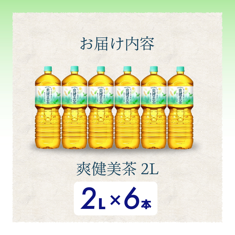 爽健美茶 PET 2L×6本(1ケース) お茶 飲料 ソフトドリンク カフェインゼロ ペットボトル 箱買い まとめ買い 備蓄 災害 014062