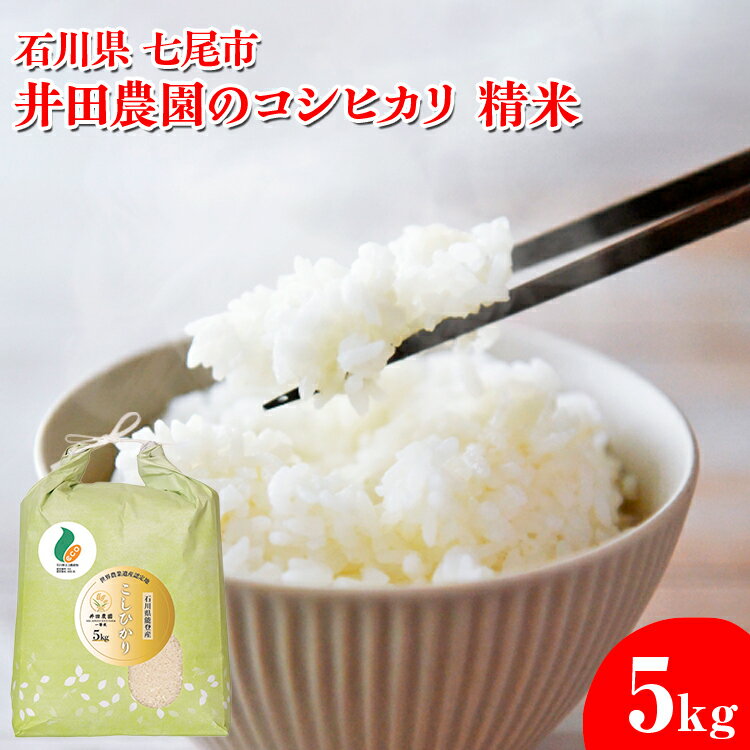 【ふるさと納税】【令和7年産新米】井田農園のコシヒカリ 精米 5kg 能登産『里山里海』の特撰米 | 石川県 七尾市 能登 コメ 米 里山里海 訳あり 生活応援価格 ご家庭用 白米