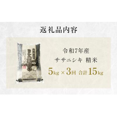 ふるさと納税 石巻市 【定期便3回】 米 令和7年産 ササニシキ 精米 15kg (5kg×3) こめ コメ |  | 01