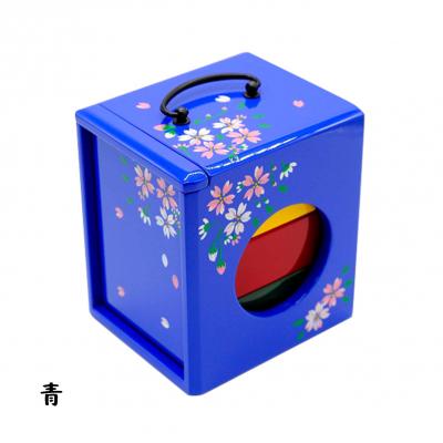 ふるさと納税 徳島市 【昔なつかし】3段重ねの木製お弁当箱「遊山箱」(桜柄・青色)【DK008VC02】 |  | 01