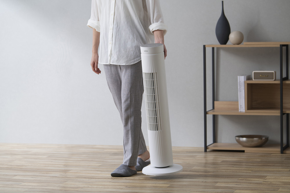 タワーファン 扇風機 WOOZOO ATF-CD83-W ホワイト アイリスオーヤマ スリムファン タワー型扇風機 縦型扇風機 首振り リモコン付き タッチパネル タイマー 静音 省エネ 節電 家電 DCモーター コンパクト おしゃれ サーキュレーター 家電製品 換気 自動調整
