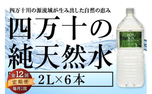 【 定期便 全12回 】 四万十の純天然水 2L × 6本 ミネラルウォーター 天然水 ペットボトル  水 2リットル 四万十川 2年保存 水 軟水 セット 四万十 長期保存水 備蓄水 備蓄用 防災 非常災害備蓄用 災害用 避難用品 防災グッズ 防災 備蓄 災害 震災 ラベルレス 常温 長期保存用 2L容器 飲料水 水 みず 備蓄 防災 ミネラル 健康 軟水 高知 高知県 中土佐町