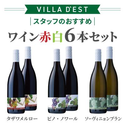 ふるさと納税 東御市 ヴィラデスト スタッフおすすめワイン6本セット|タザワメルロー、ピノ・ノワール、ソーヴィニョンブラン