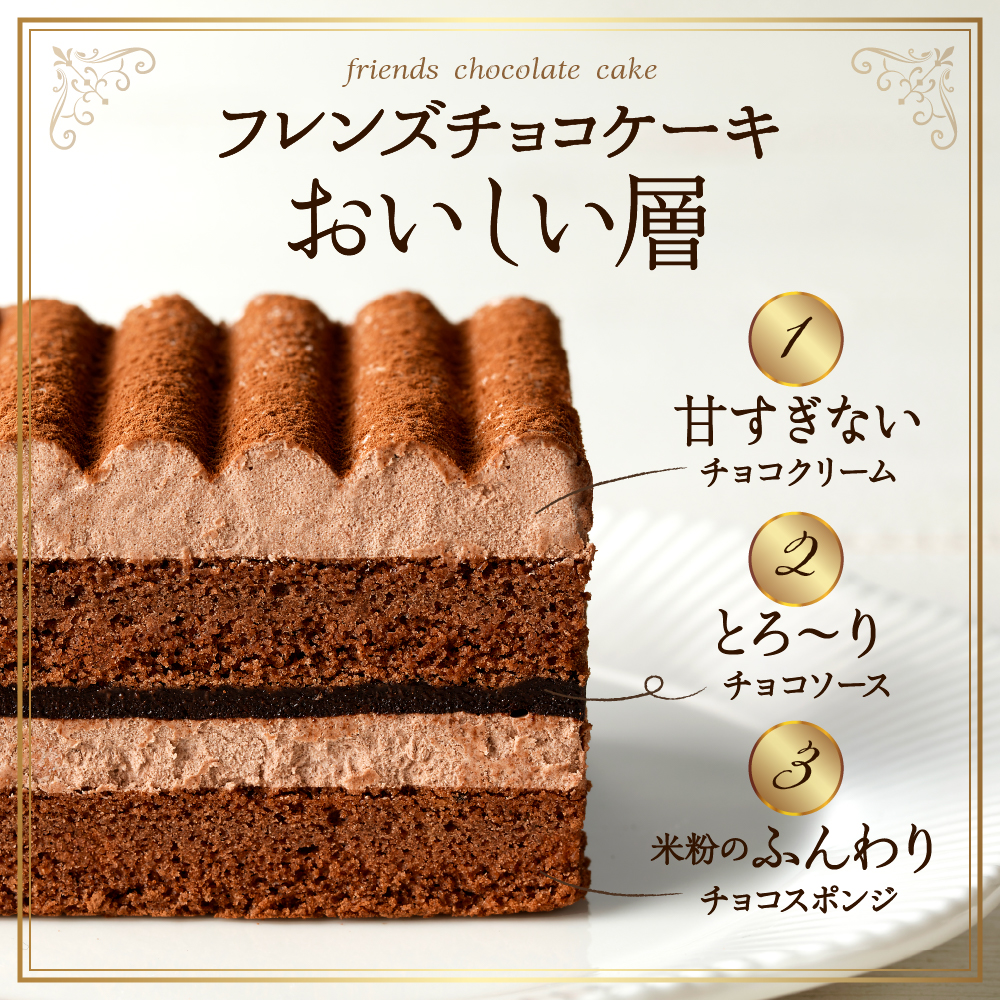 【期間限定】卵・乳・小麦不使用【フレンズチョコケーキ × 4箱】 スイーツ ケーキ チョコ チョコレート 山形県 東根市 日東ベスト 4箱　hi010-022_イメージ3