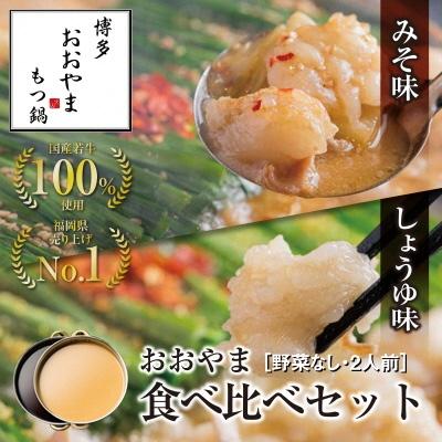ふるさと納税 宗像市 博多もつ鍋おおやま みそ・しょうゆ食べ比べセット 2人前×2(計4人前)_HA0832